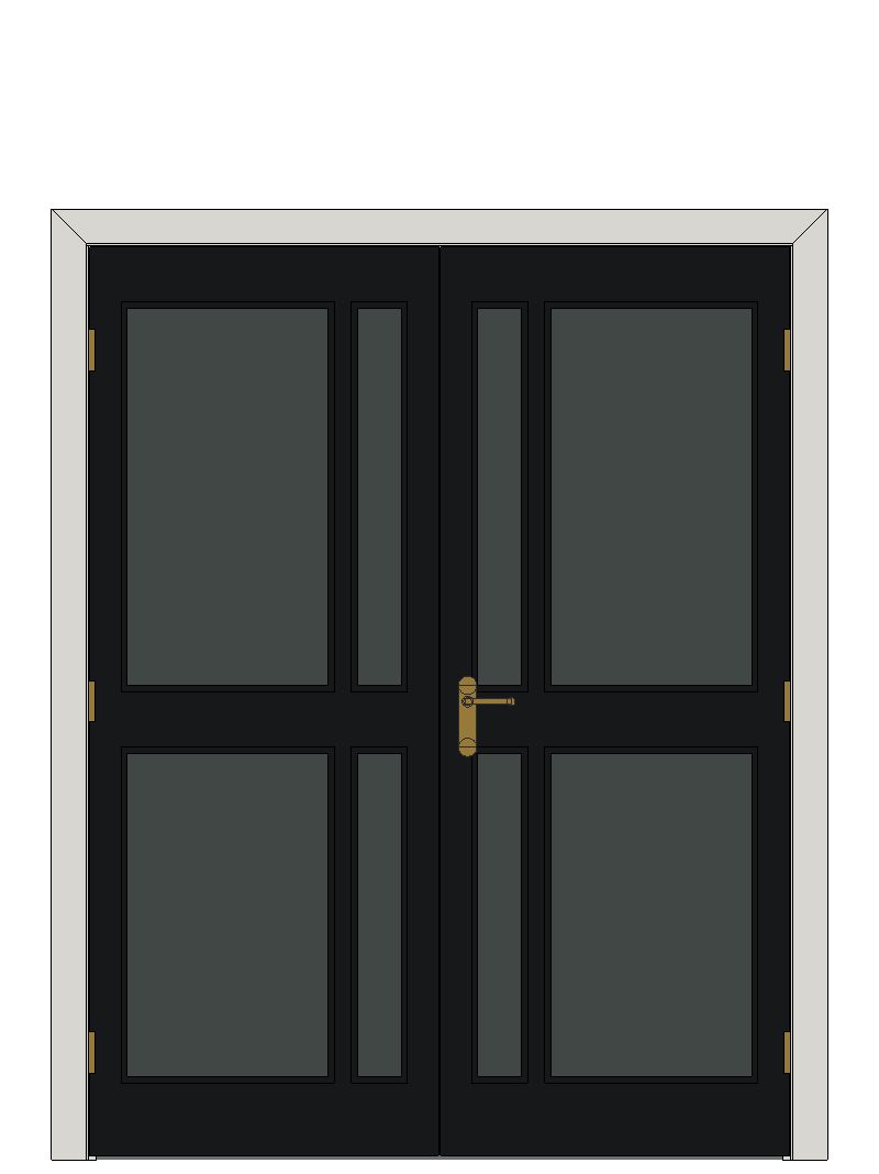 Double doorset — City Black Tinted Glazed — Double hinged — Prefinished Black