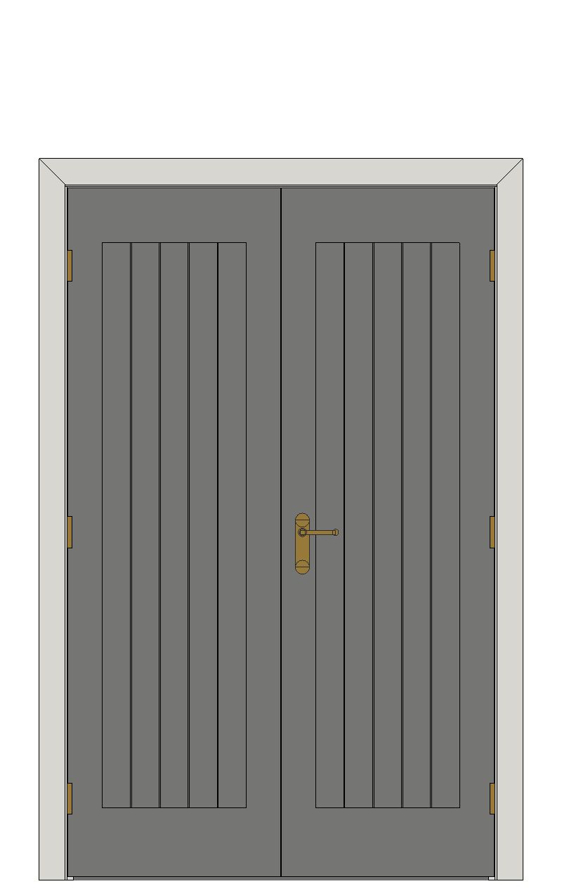 Double doorset — Ardosia Painted Internal Door — Double hinged — Prefinished Grey Painted
