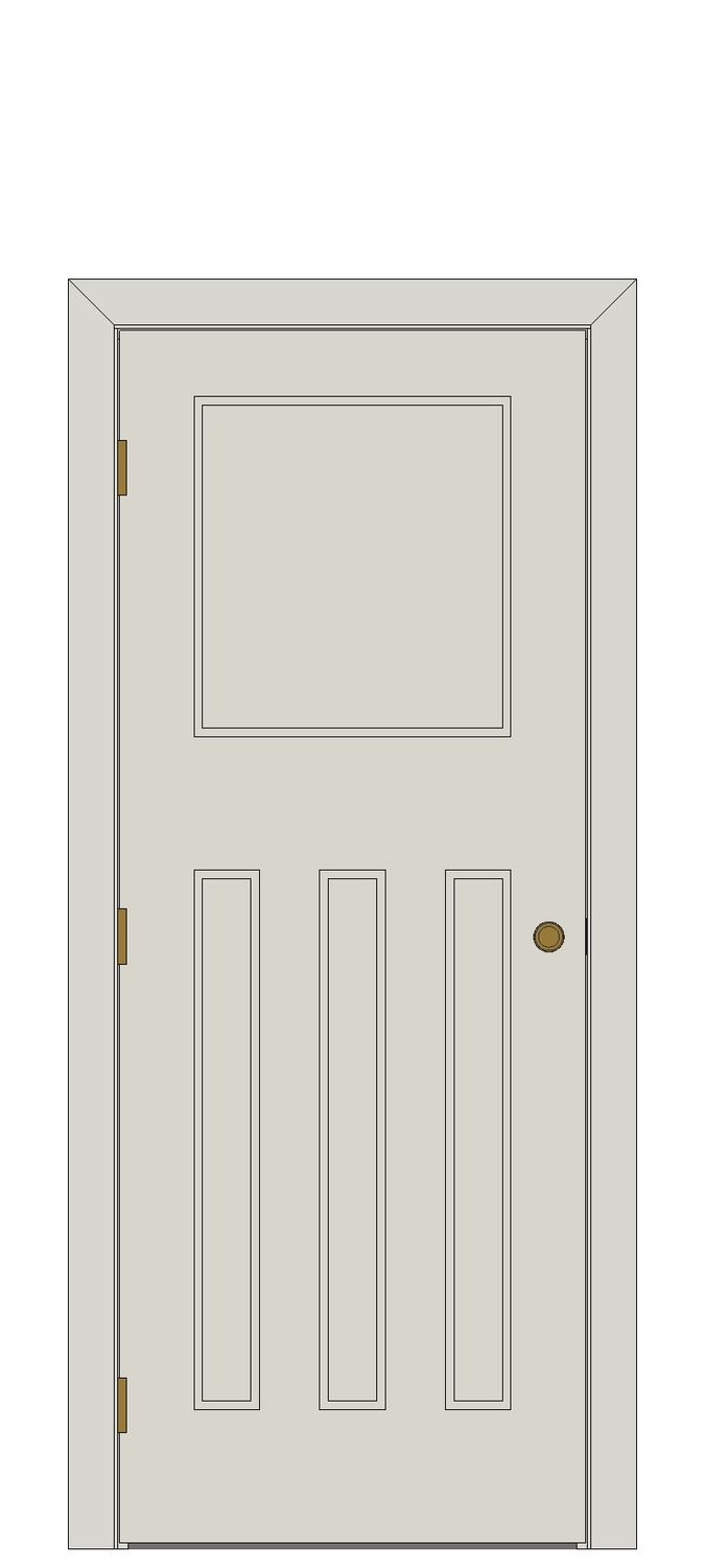 30's Style Primed Internal Door â€” White primed — Hinged — White primed