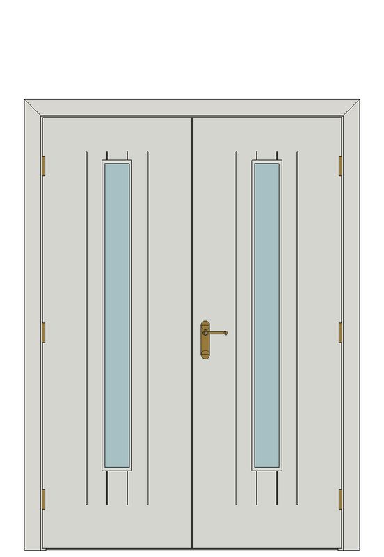 Double doorset — Phoenix White Glazed Internal Door — Double hinged — Primed White