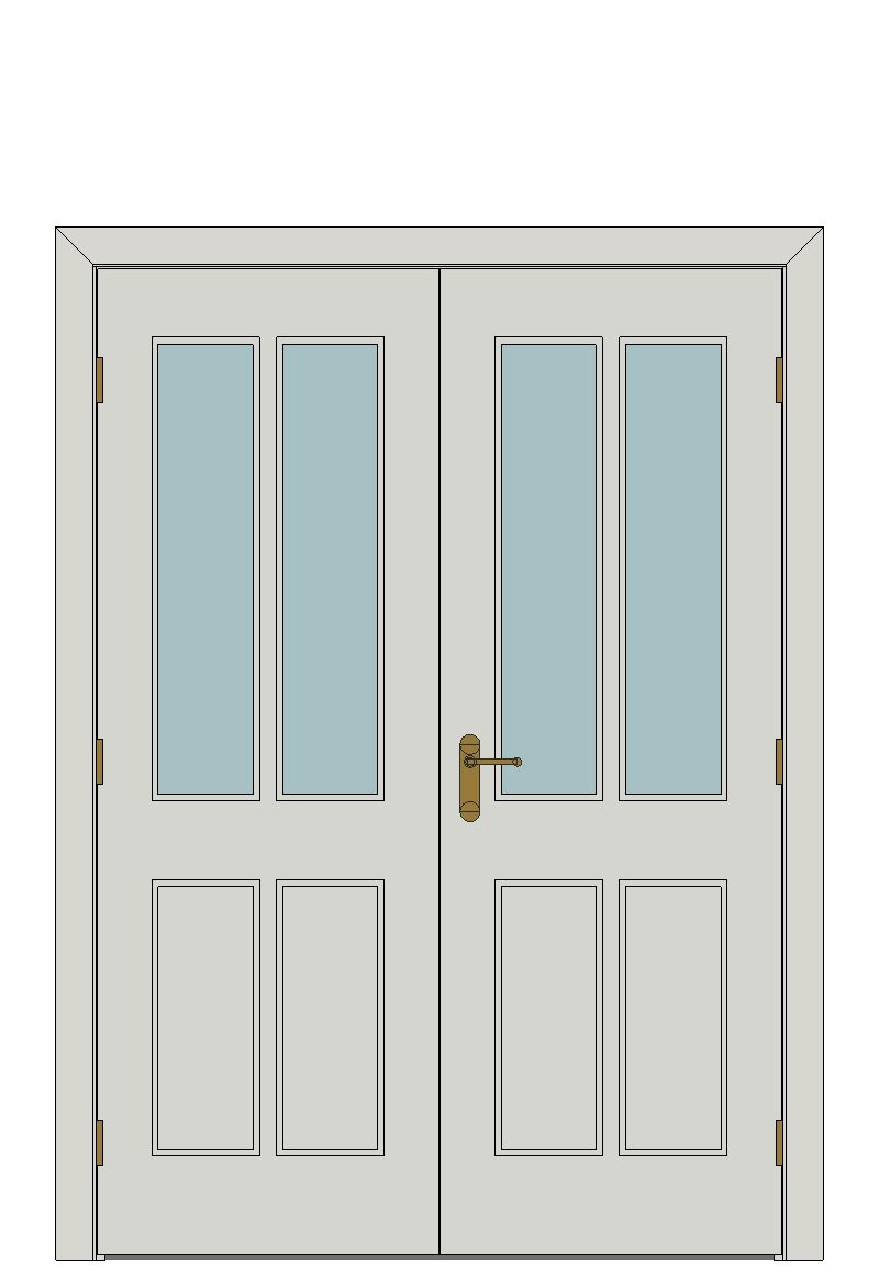Double doorset — Canterbury 2 Light White Internal Door â€“ Smooth — Double hinged — Primed White