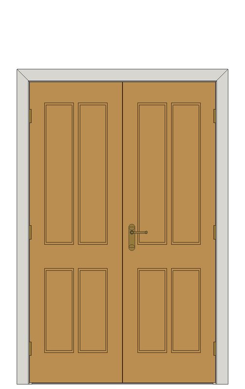 Double doorset — Royale E14M Oak Internal Door â€“ Unfinished — Double hinged — Unfinished Oak