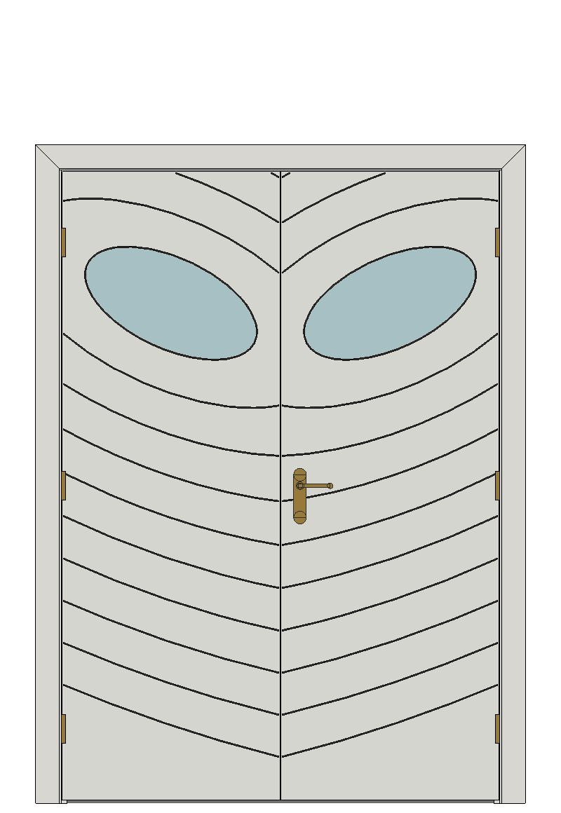 Double doorset — Andorra White Glazed Internal Door — Double hinged — Primed White Grained