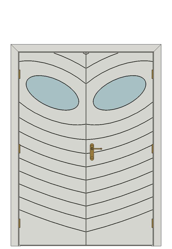 Double doorset — Andorra White Glazed Internal Door — Double hinged — Primed White Grained