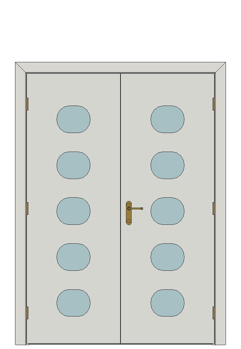 Double doorset — Arcadian White Glazed Internal Door — Double hinged — Primed White