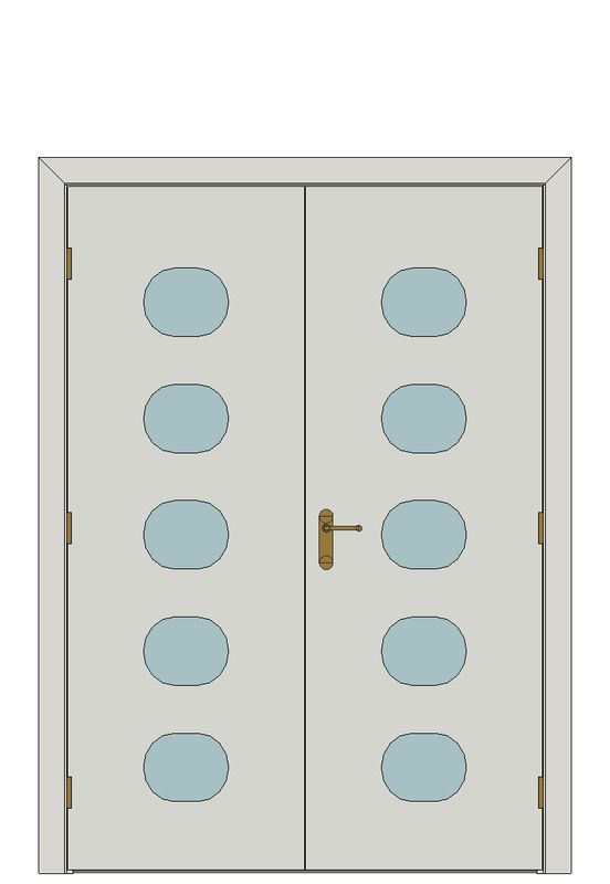 Double doorset — Arcadian White Glazed Internal Door — Double hinged — Primed White