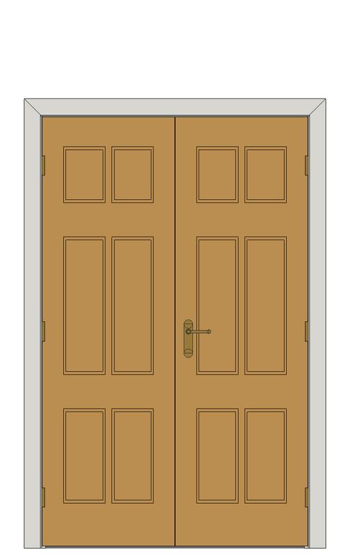 Double doorset — Royale E16M Oak Internal Door — Double hinged — Unfinished Oak