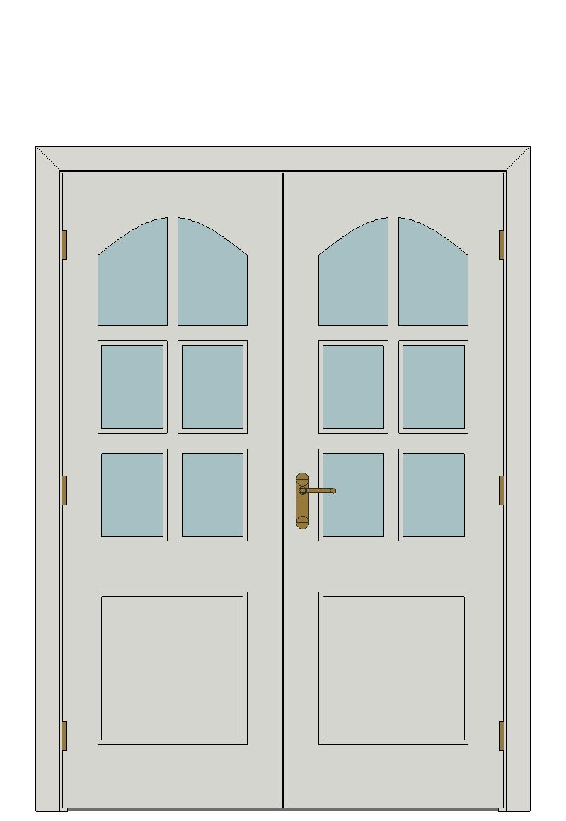 Double doorset — Classique 6 Light White Internal Door — Double hinged — Primed White Grained