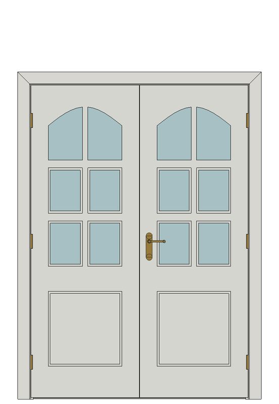 Double doorset — Classique 6 Light White Internal Door — Double hinged — Primed White Grained