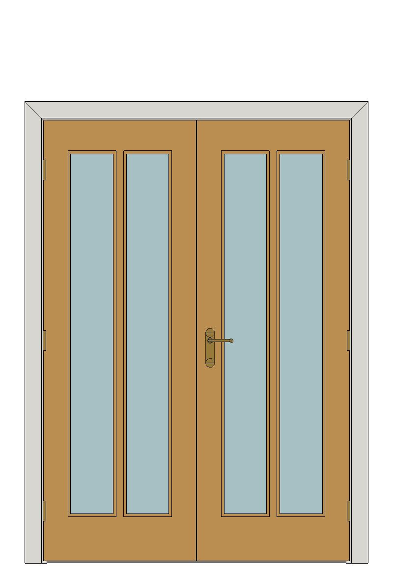 Double doorset — Severn Oak Glazed Internal Door — Double hinged — Unfinished Oak