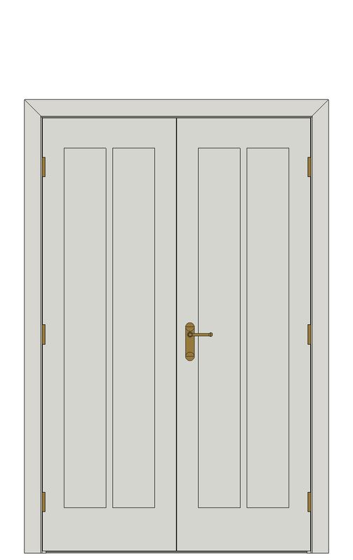 Double doorset — Barbados White Internal Door — Double hinged — Primed White