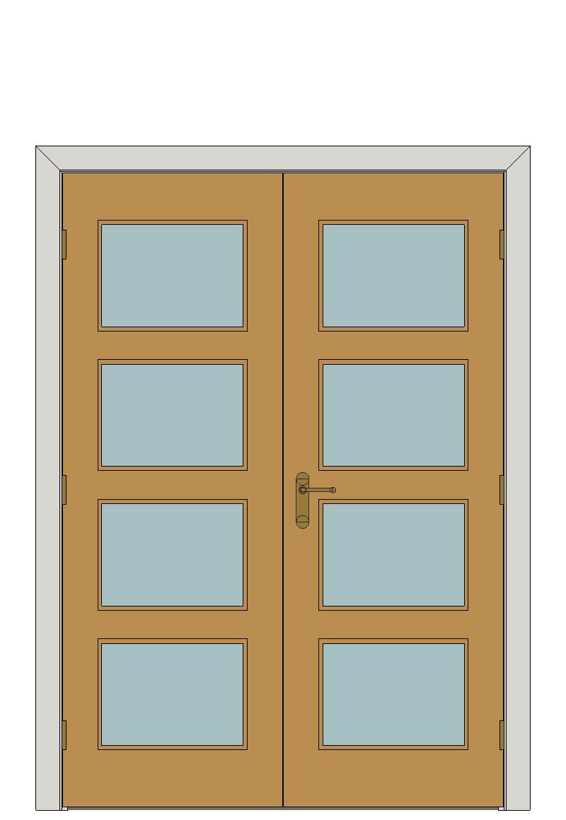 Double doorset — Royale R03 Oak Glazed Internal Door — Double hinged — Prefinished Oak