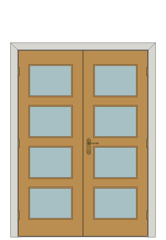 Double doorset — Royale R03 Oak Glazed Internal Door — Double hinged — Prefinished Oak