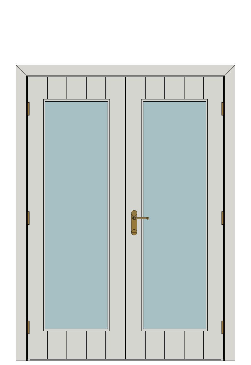 Double doorset — Parelo Glazed White Internal Door — Double hinged — Prefinished White