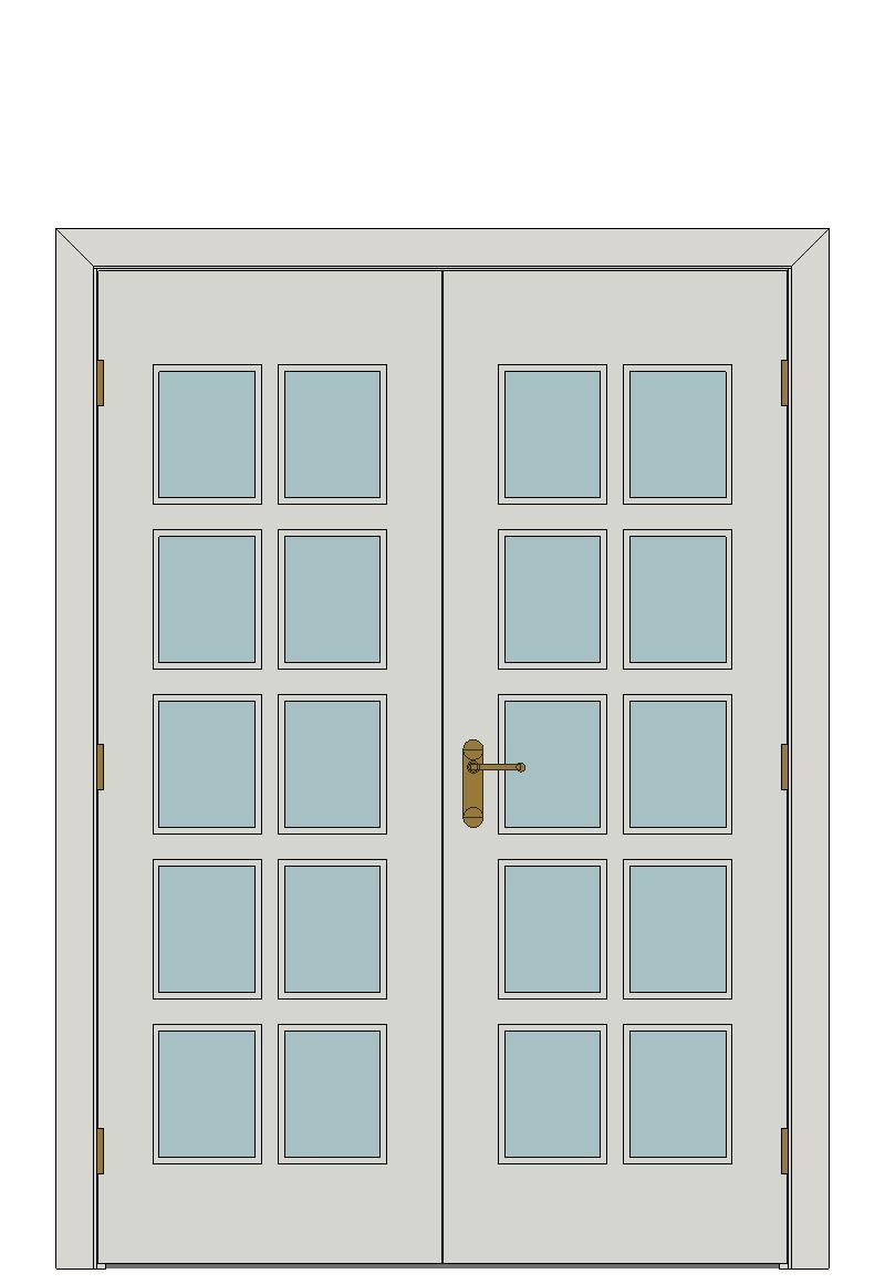 Double doorset — Decima White Glazed Internal Door — Double hinged — Primed White Grained