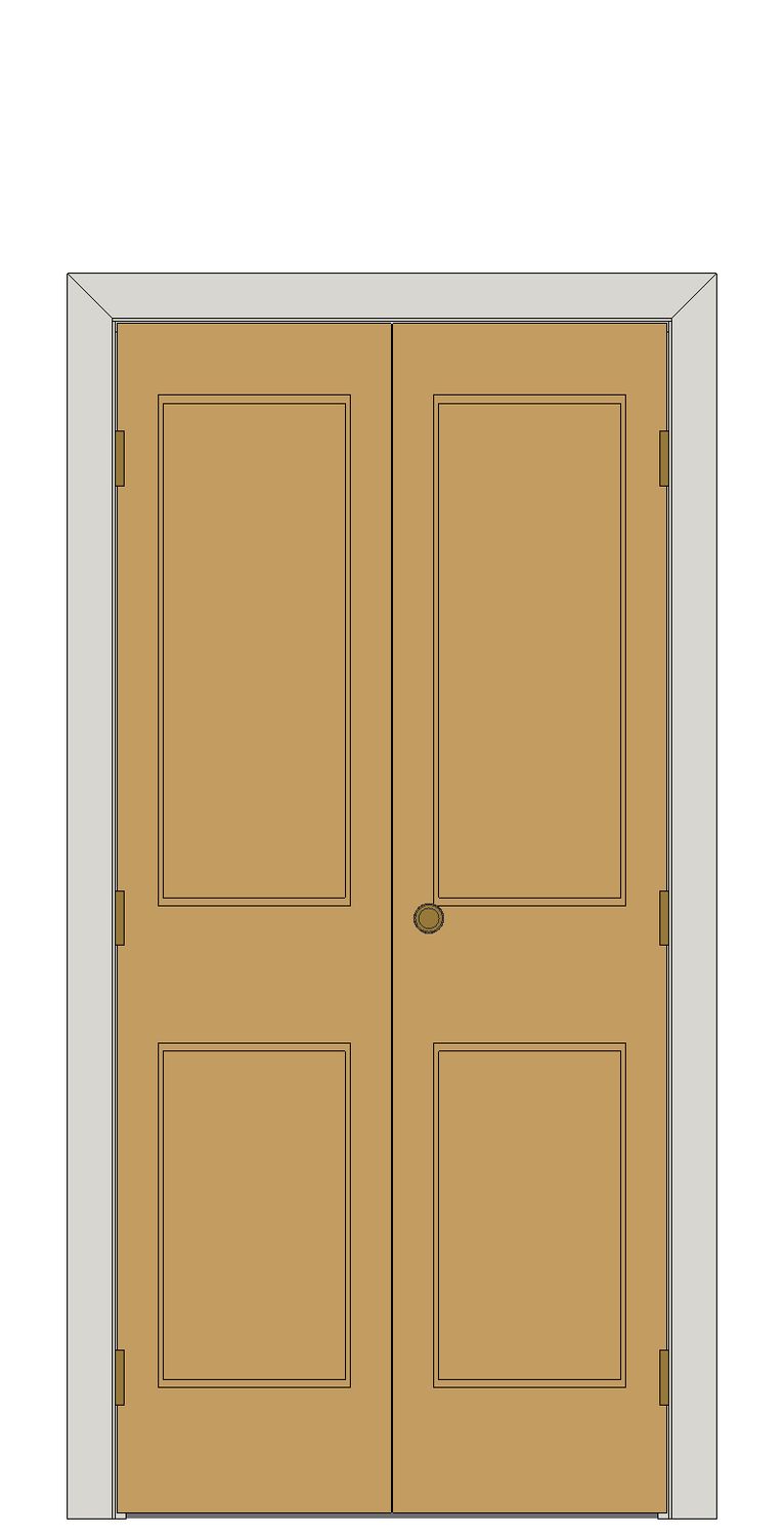 Double doorset — Regency narrow two-panel oak door â€” Unfinished oak — Double hinged — Unfinished oak