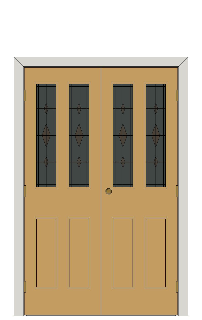 Double doorset — Traditional Oak Internal Doors Parlour Glazed Smoked â€” Unfinished oak — Double hinged — Unfinished oak