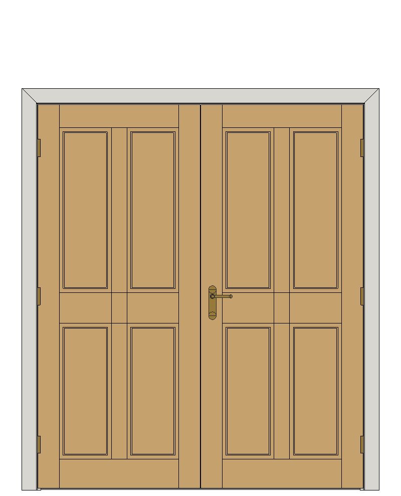 Double doorset — WhiteOak 4Panel Unfinished — Double hinged — White oak