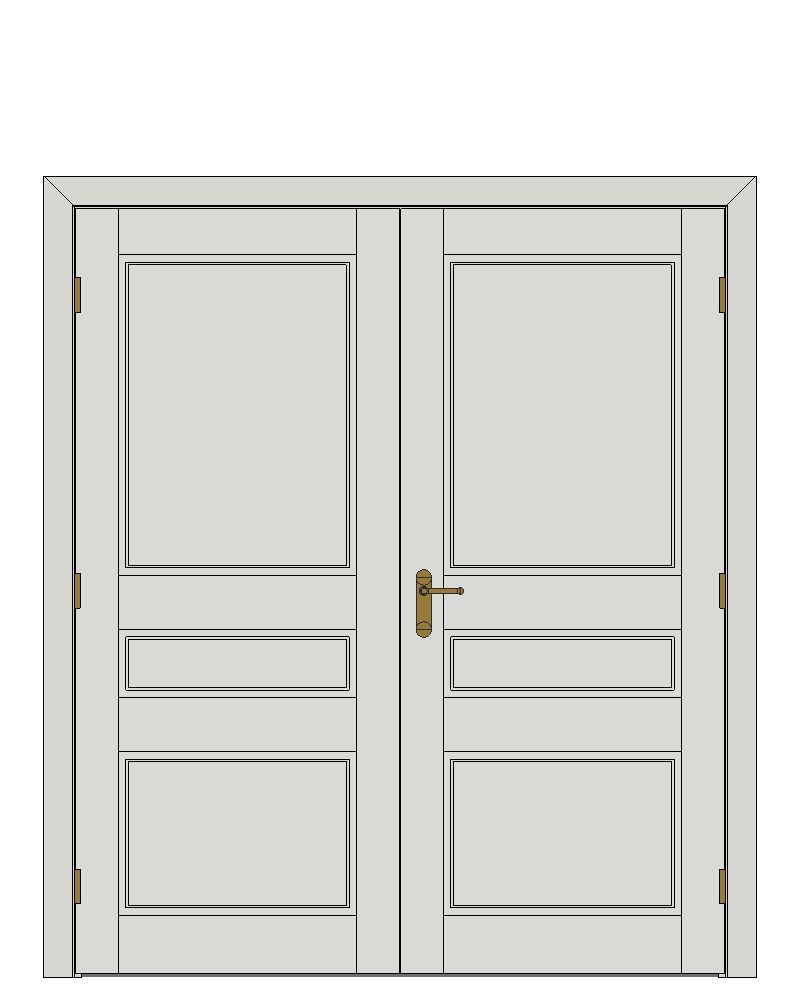 Double doorset — Marlborough 3Panel — Double hinged — White primed