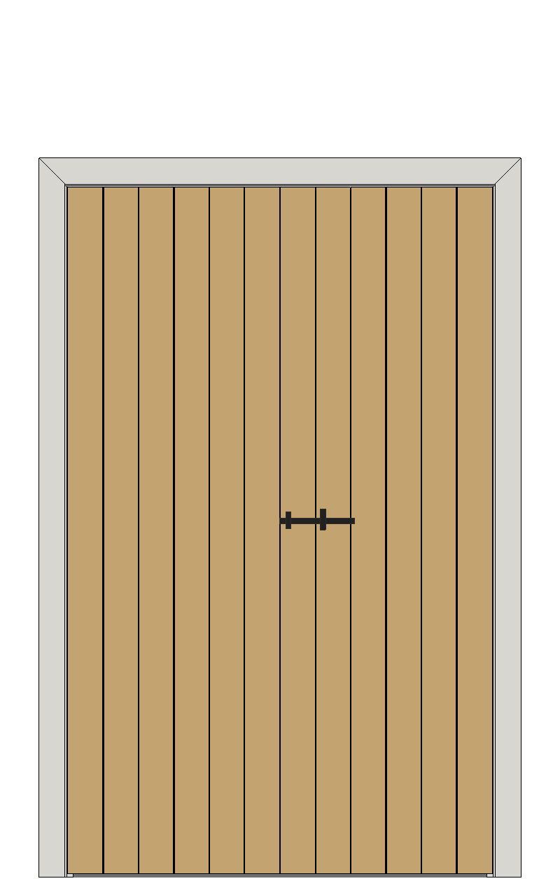 Double doorset — Ledged and Braced PINE Doors â€” Unfinished pine — Double hinged — Unfinished pine
