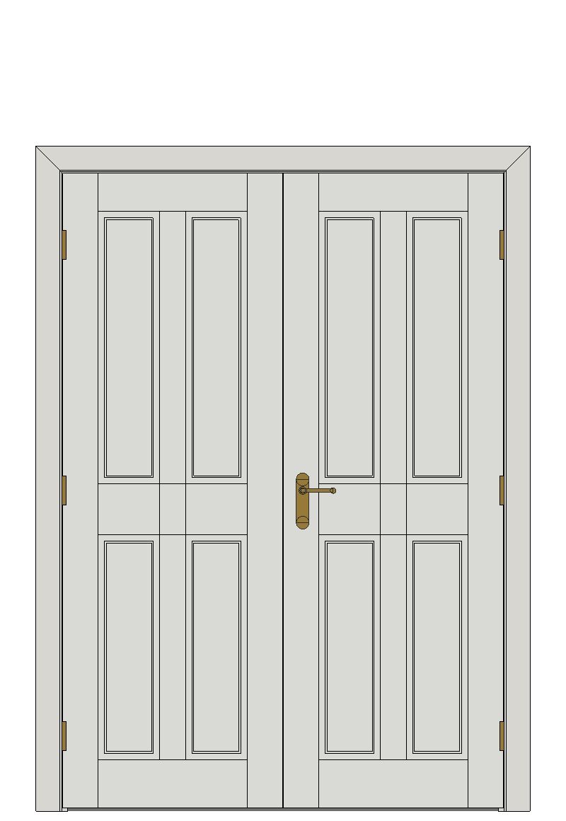 Double doorset — Canterbury 4Panel — Double hinged — White primed