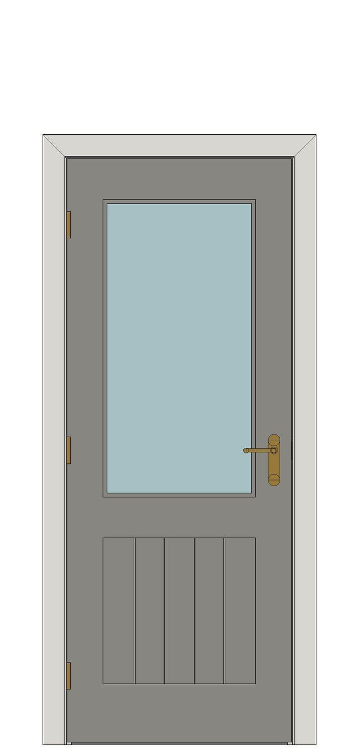 Colorado Glazed Laminate Internal Door — Single — Prefinished Grey