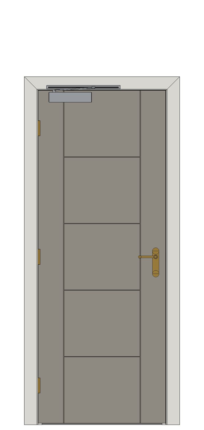 Lava Laminate Internal Door — Single — Prefinished Grey Laminate