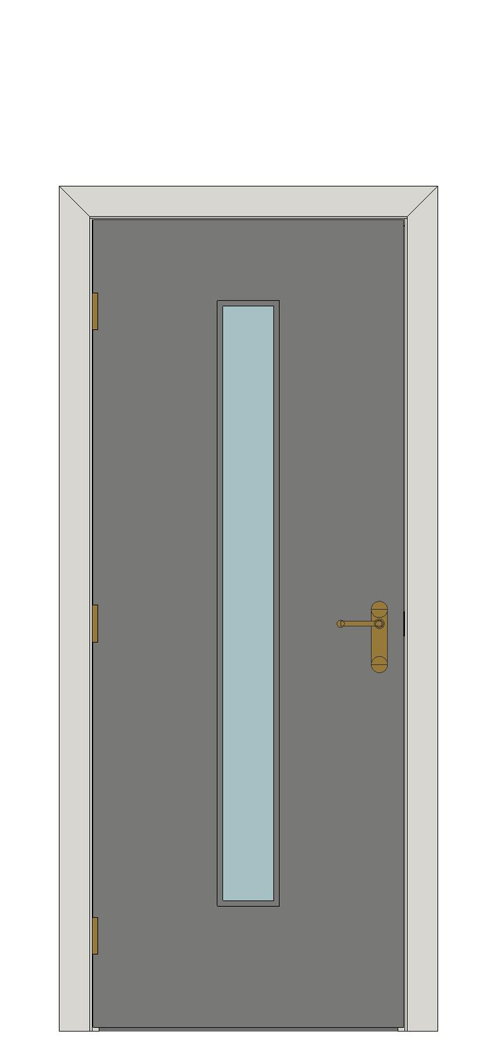 Pintado Grey Glazed Laminate Internal Door — Single — Prefinished Grey Painted