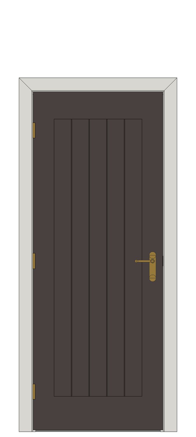 Alabama Cinza Laminate Internal Door — Single — Prefinished Dark Grey Walnut Laminate