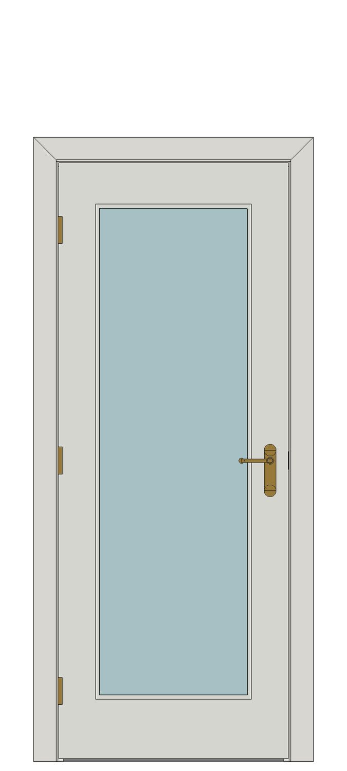 Axis White Glazed Internal Door — Single — Primed White