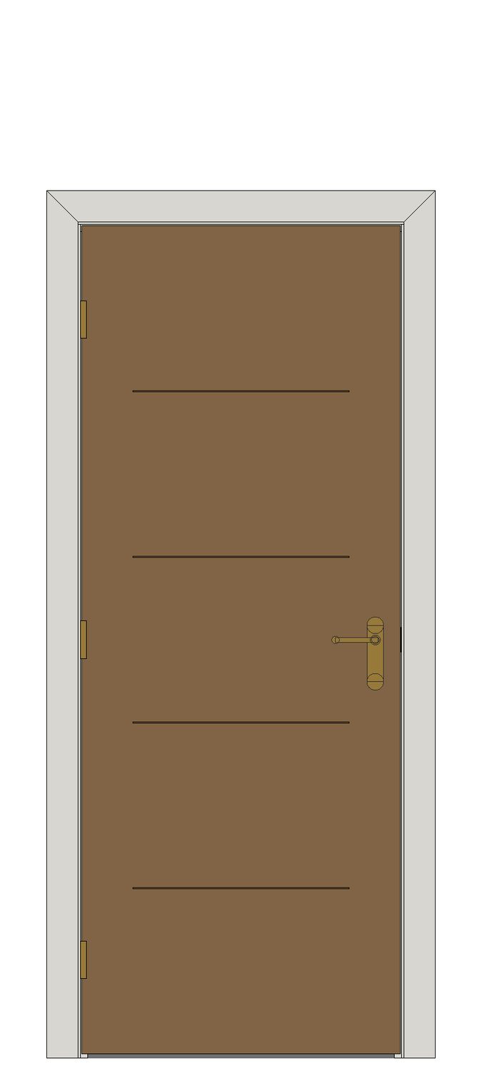 Mocha Painted Internal Door — Single — Prefinished Soft Walnut Painted