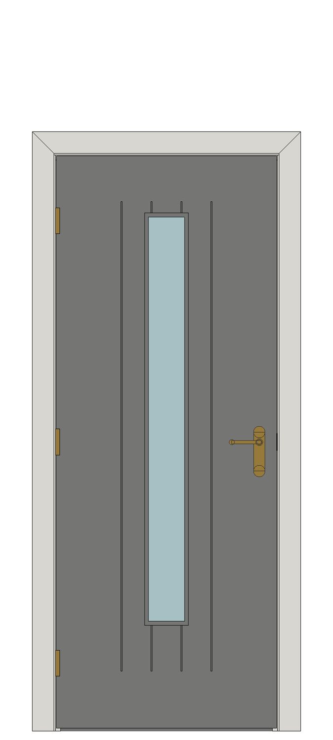 Ardosia Glazed Painted Internal Door — Single — Prefinished Grey Painted