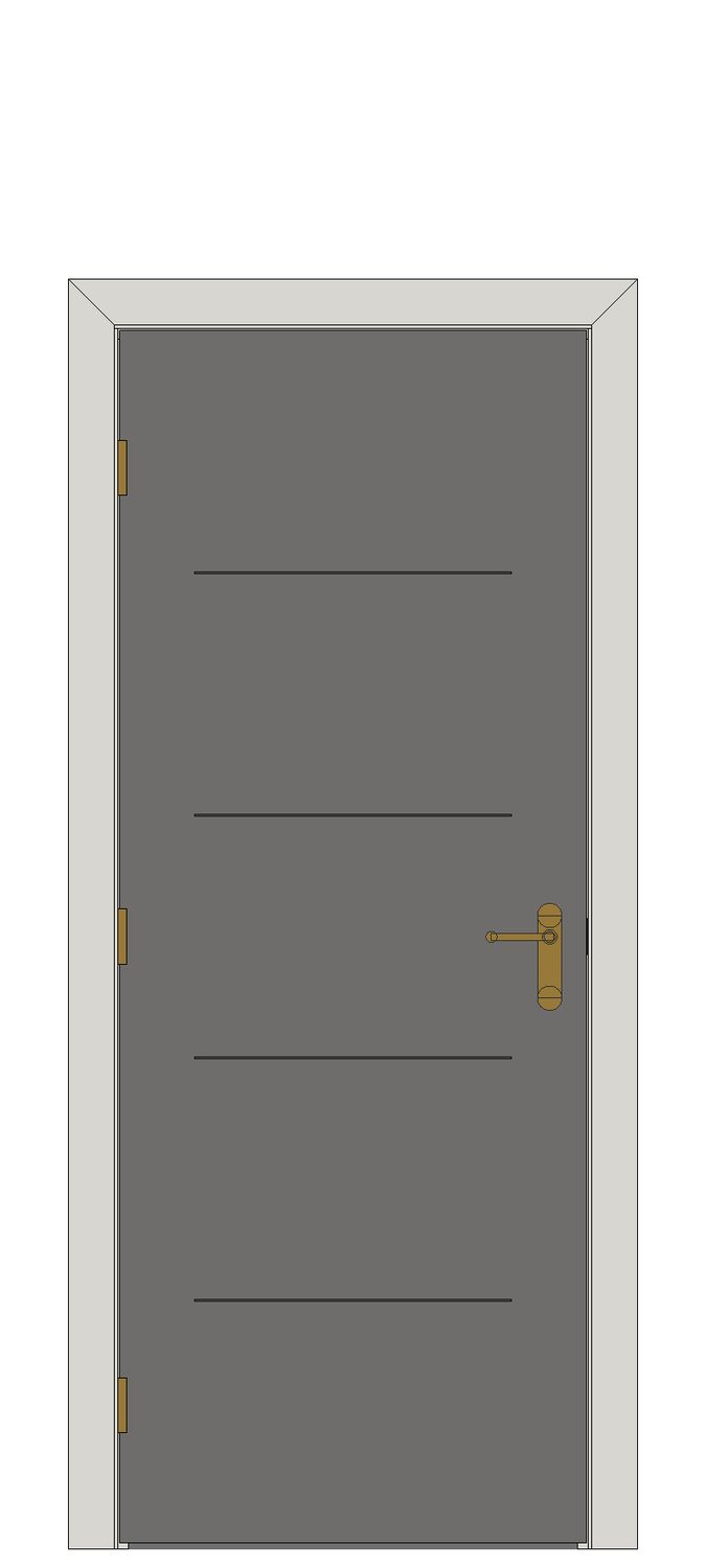 Argento Painted Internal Door — Single — Prefinished Ash Grey Painted