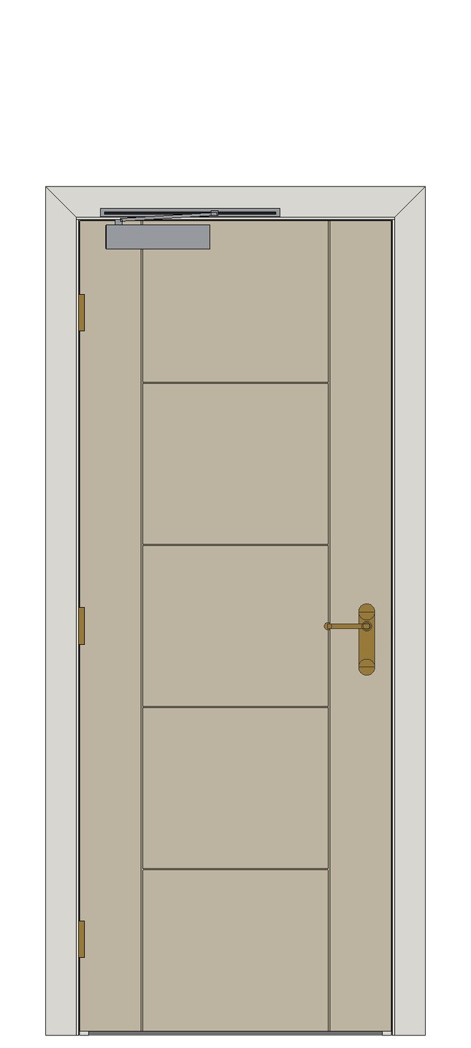 Ivory Laminate Internal Door — Single — Prefinished Ivory Laminate