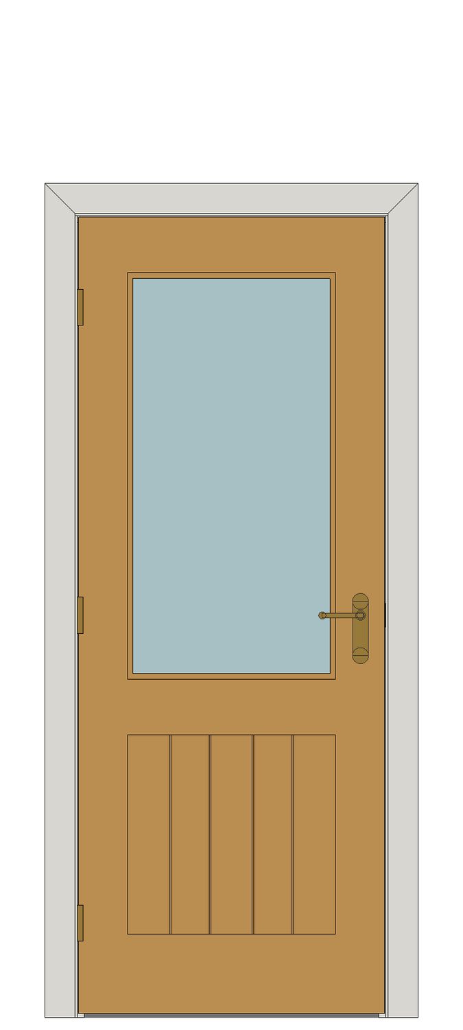 Thames 1/2 Light Oak Internal Door — Single — Unfinished Oak