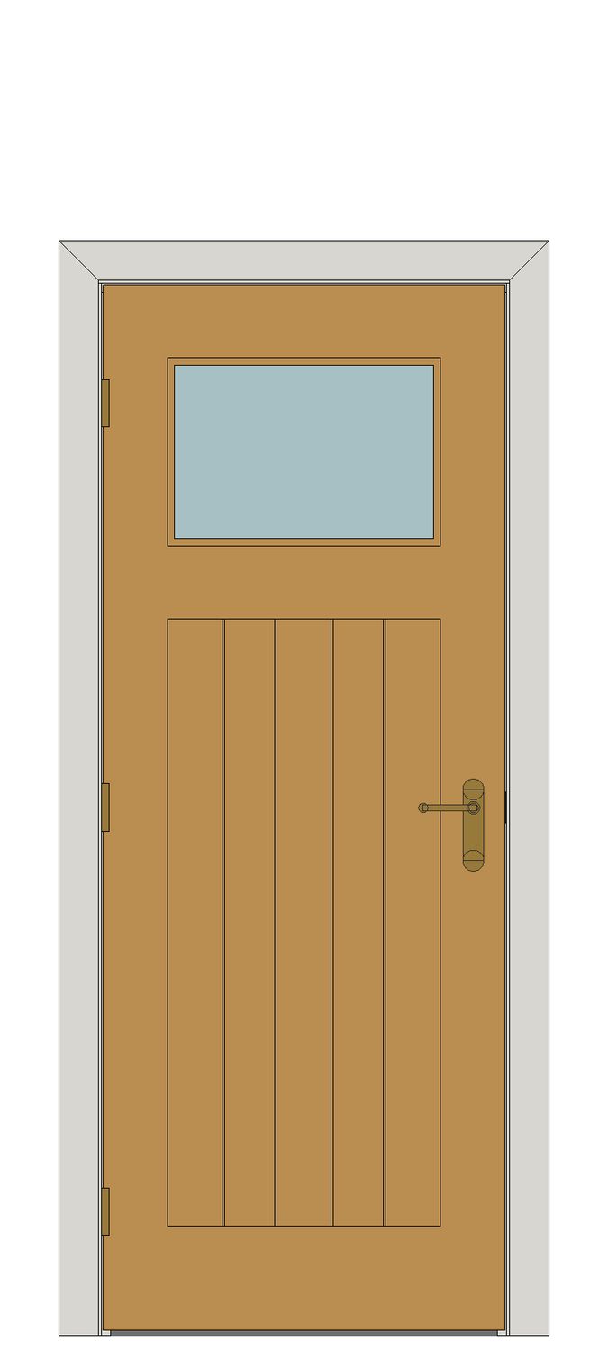 Rustic Oak DX Glazed Internal Door — Single — Prefinished Oak