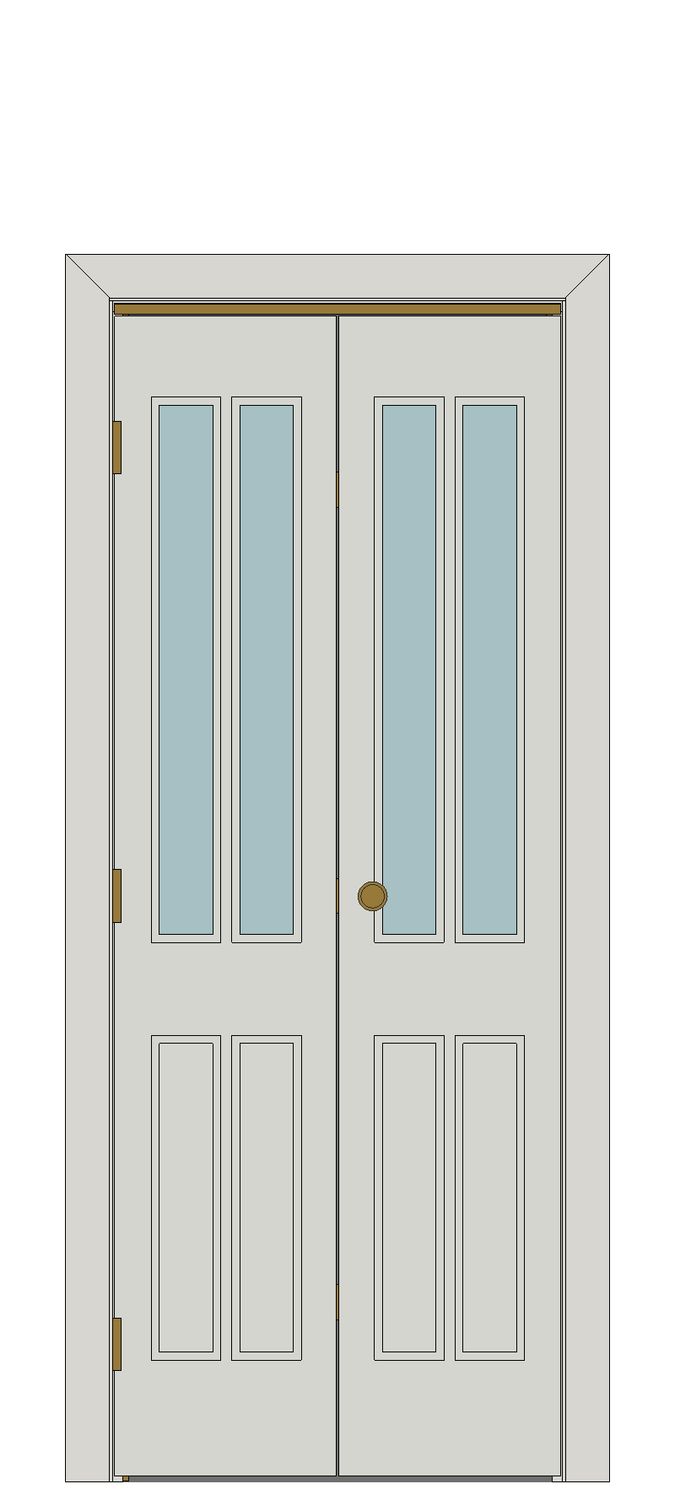 Canterbury Glazed White Bi-fold Internal Door — Bifold — Primed White Grained