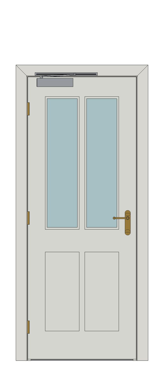 Faro White Glazed Internal Door — Single — Primed White Grained