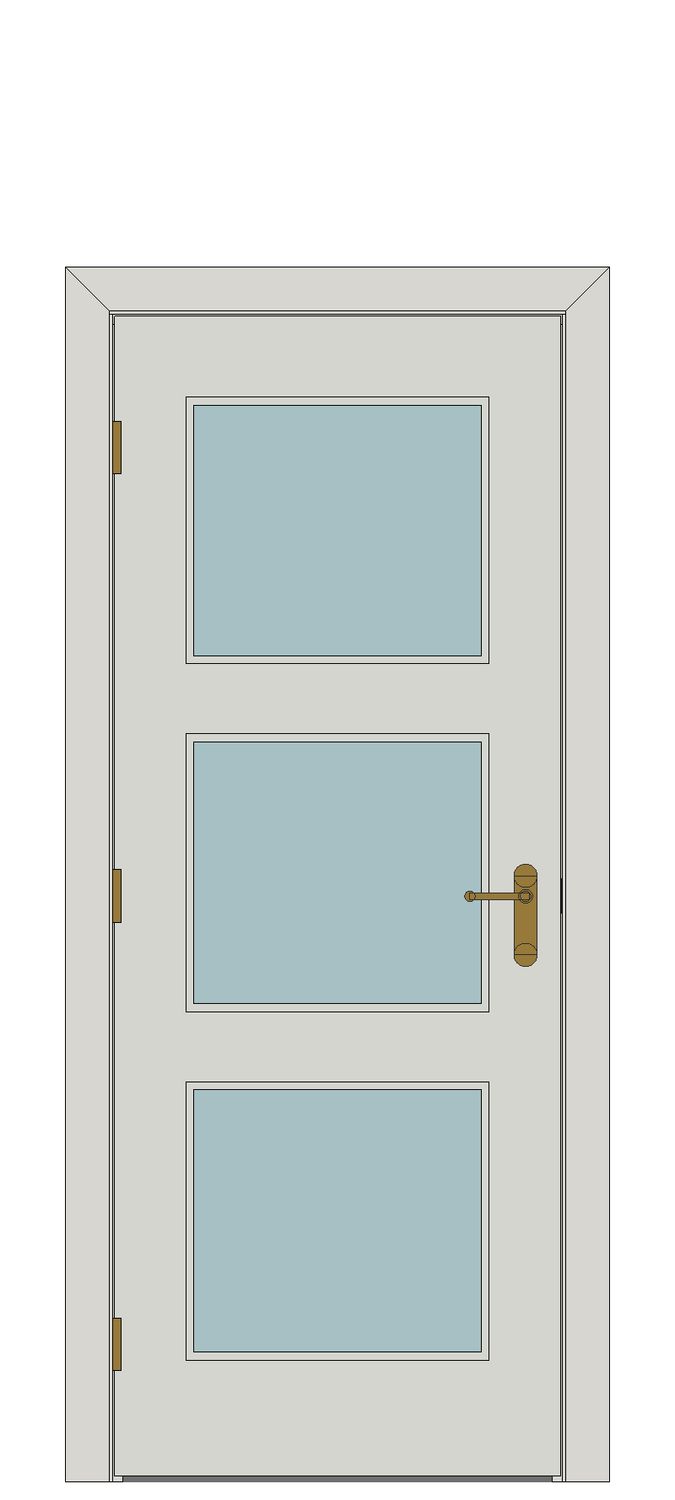 Geo Glazed White Internal Door — Single — Primed White
