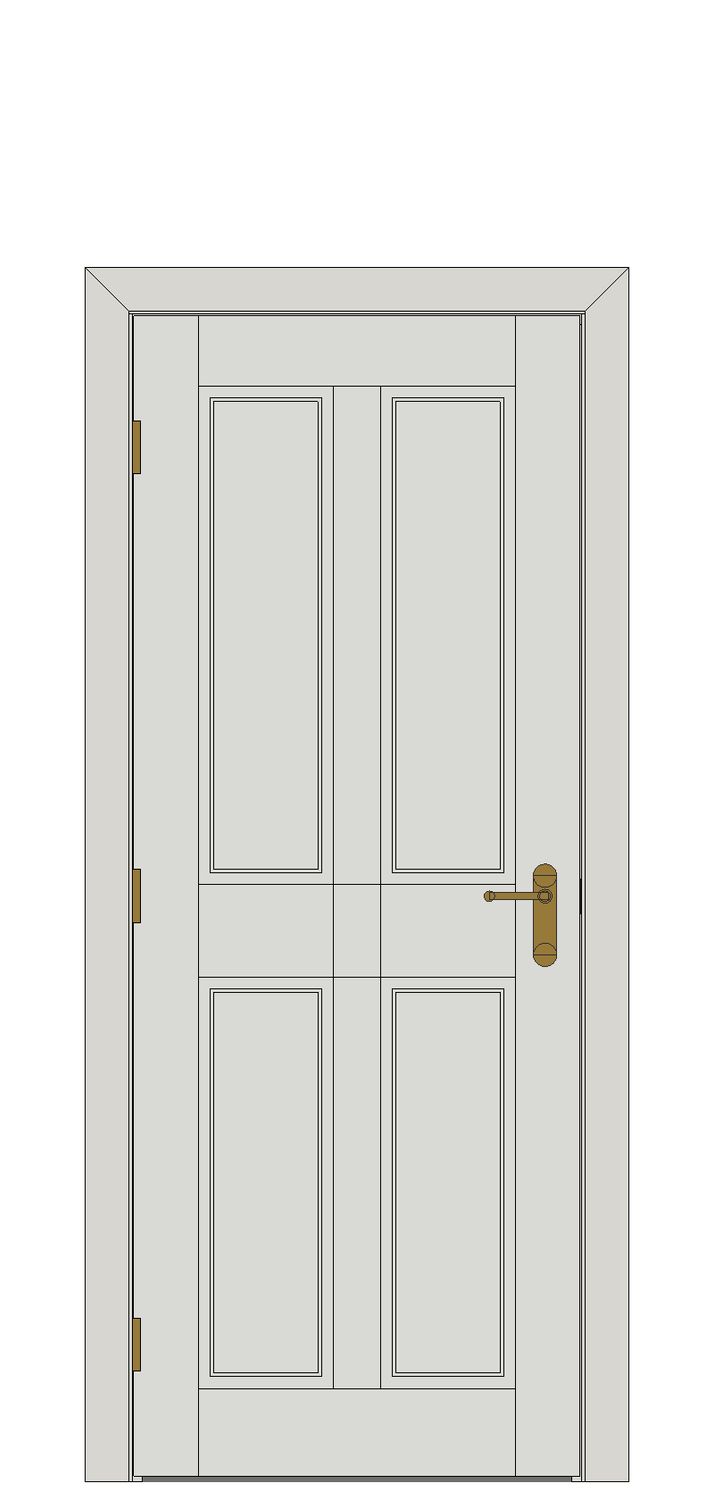 Harberton 4Panel FD30 — Single — White primed