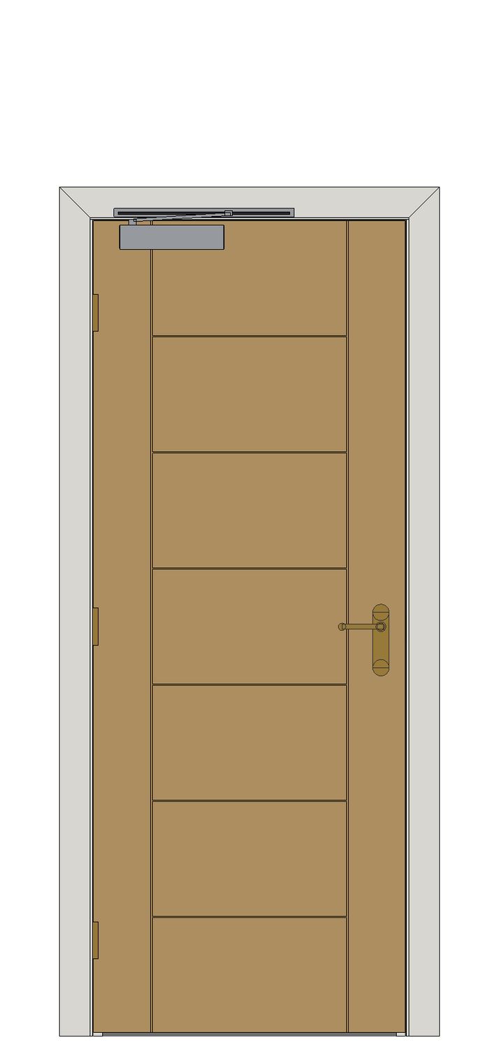 Palermo 7Panel Oak Finished FD30 — Single — White oak
