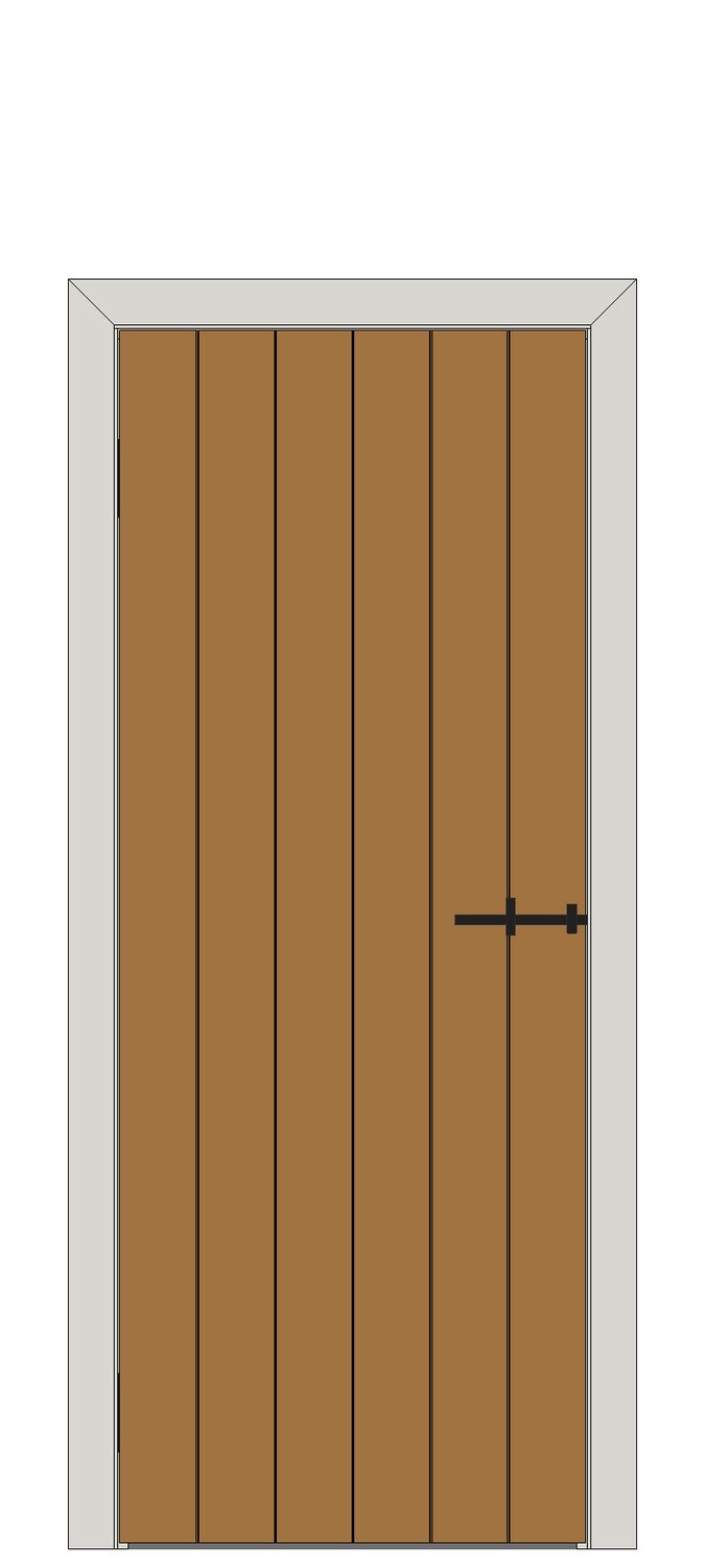 Ledged and Braced OAK Doors â€” Mid oak finish on oak — Hinged — Mid oak finish on oak