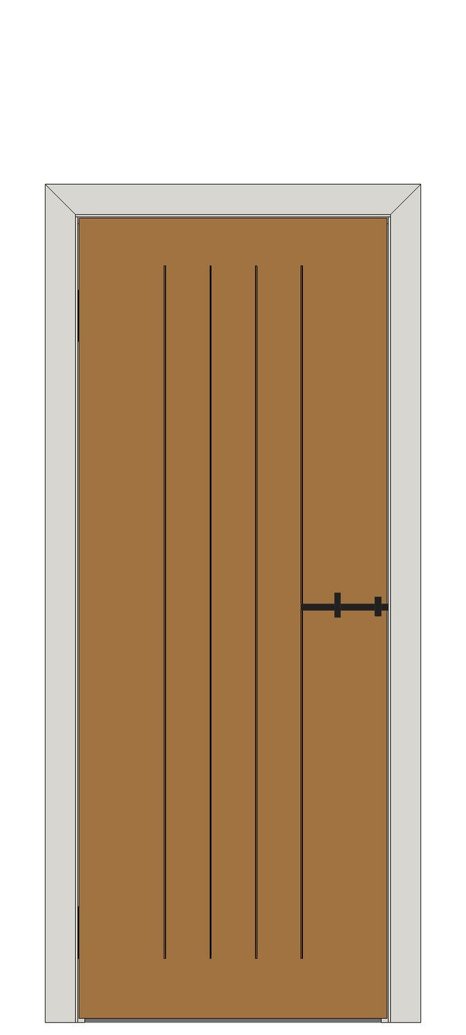 Framed Ledged and Braced Oak Doors â€” Mid oak finish on oak — Hinged — Mid oak finish on oak