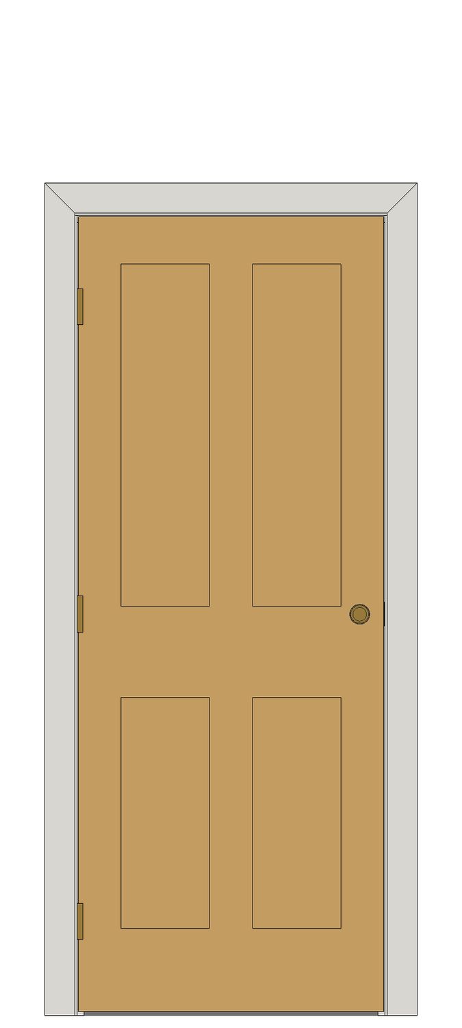 Oak Shaker 4 Panel Door â€” Unfinished oak — Hinged — Unfinished oak