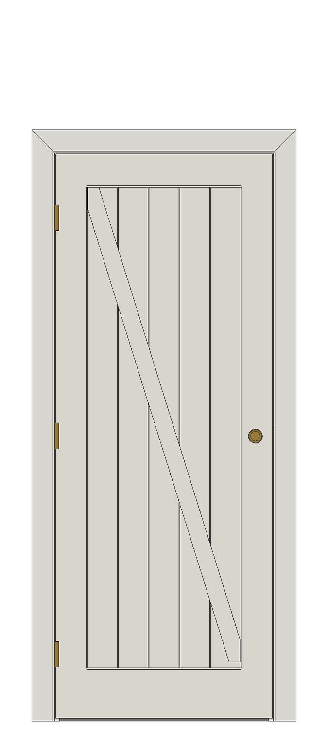 Internal Primed White Barn Door â€” White primed — Hinged — White primed