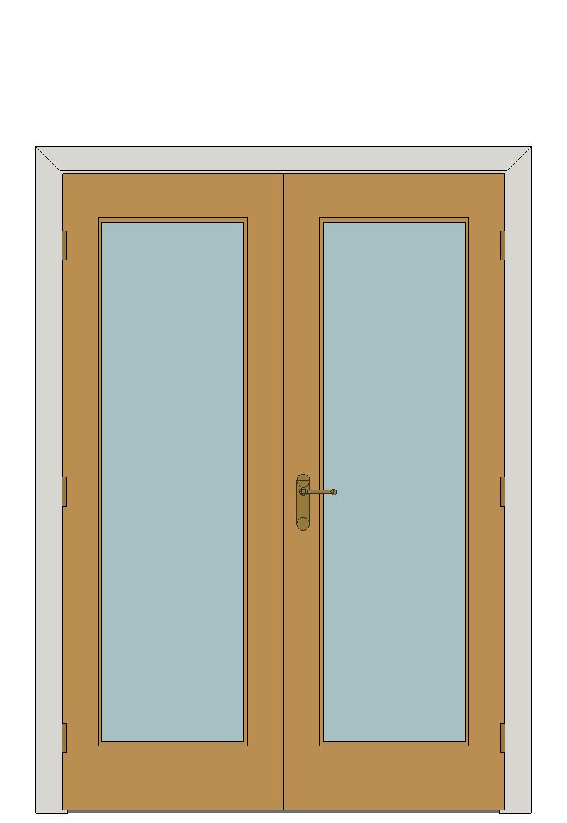 Double doorset — Axis Oak Glazed Internal Door — Double hinged — Prefinished Oak
