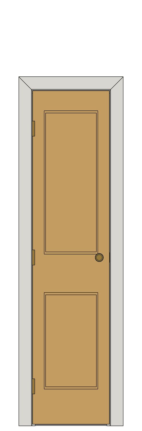 Regency narrow two-panel oak door â€” Unfinished oak — Hinged — Unfinished oak