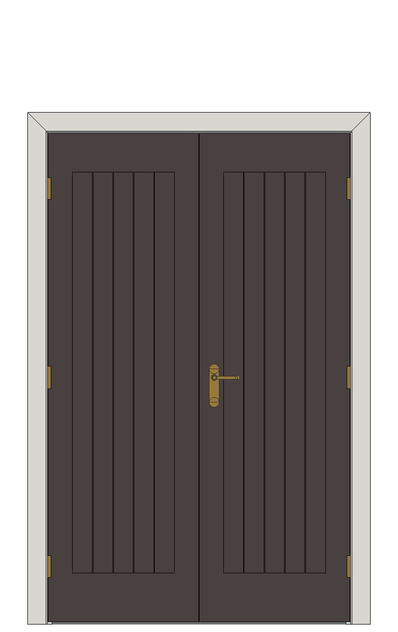 Double doorset — Alabama Cinza Laminate Internal Door — Double hinged — Prefinished Dark Grey Walnut Laminate