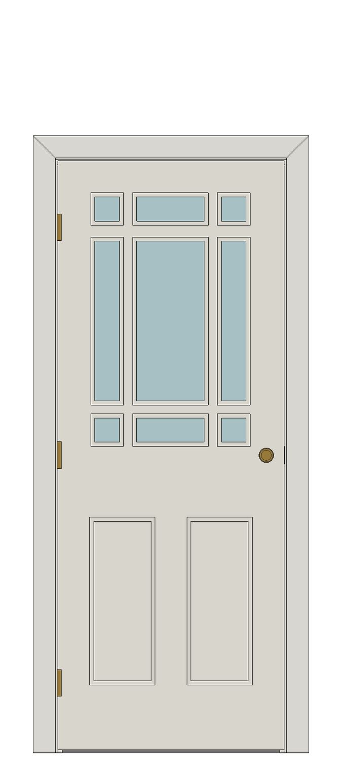 White Downham Glazed 9 Light â€” White primed — Hinged — White primed
