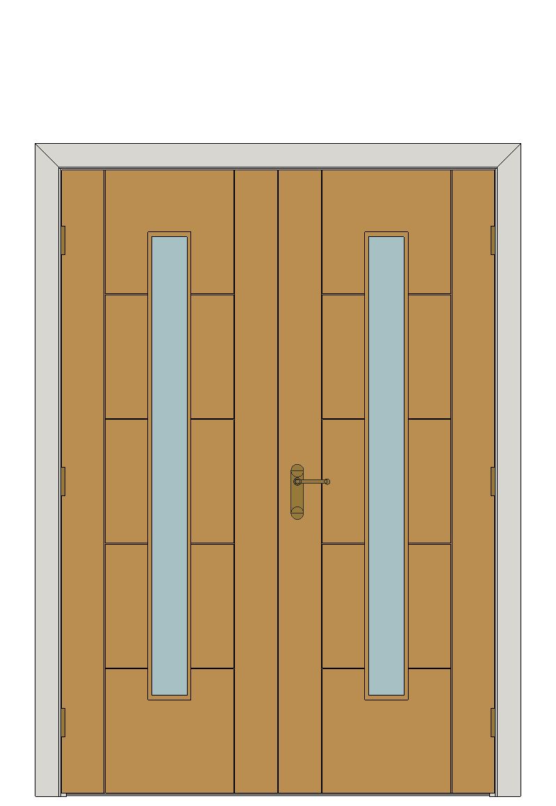 Double doorset — Emral Oak Glazed Internal Door — Double hinged — Prefinished Oak